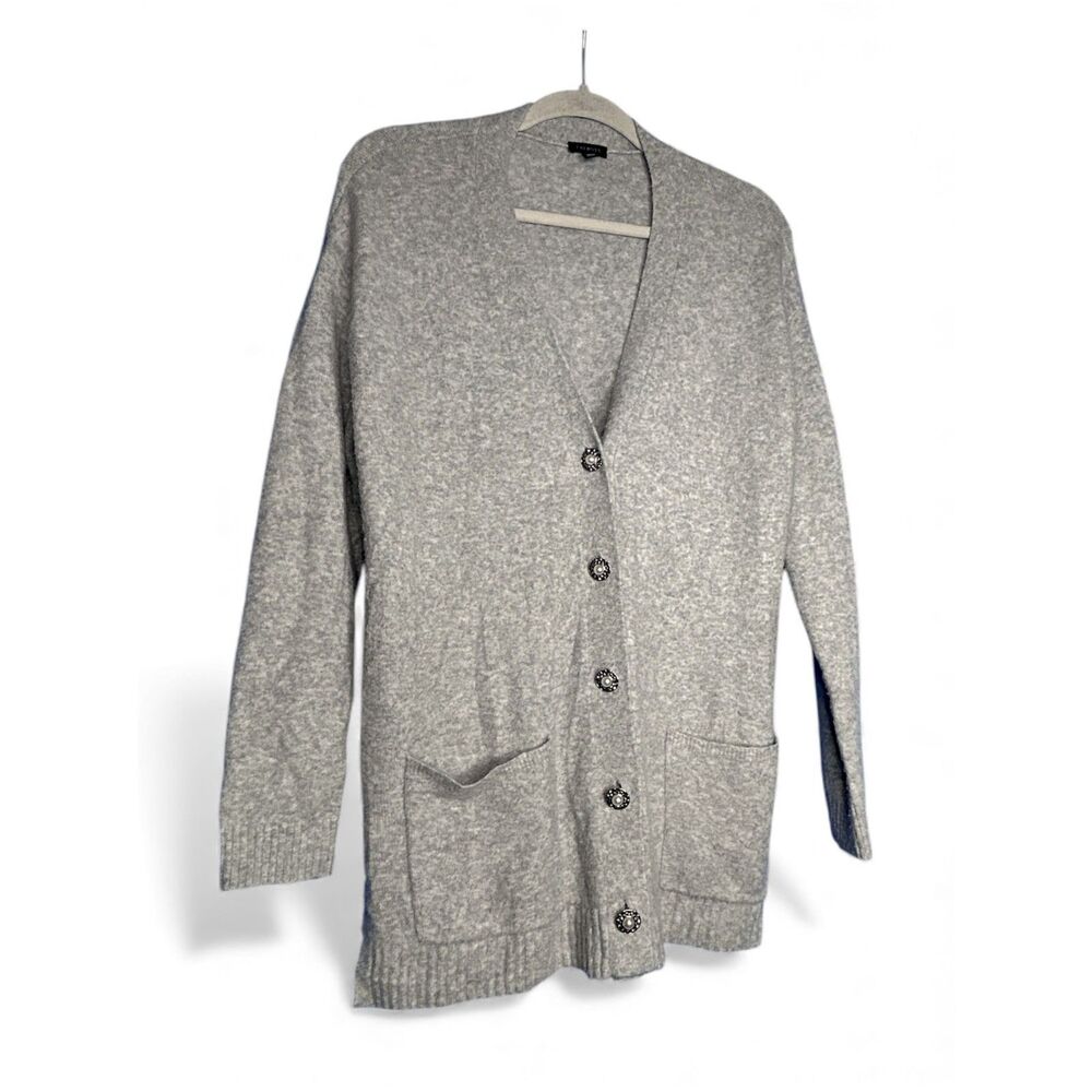 Talbots Women's Wool Alpaca Blend Cardigan Sweater Quiet Luxury V- Neck Pearls M